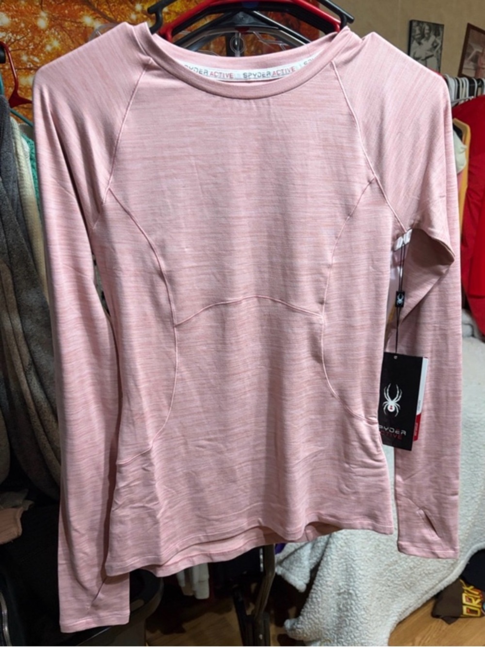 🌸 Spyder Active Heathered Rose Long Sleeve Top | XS | NWT 🌸